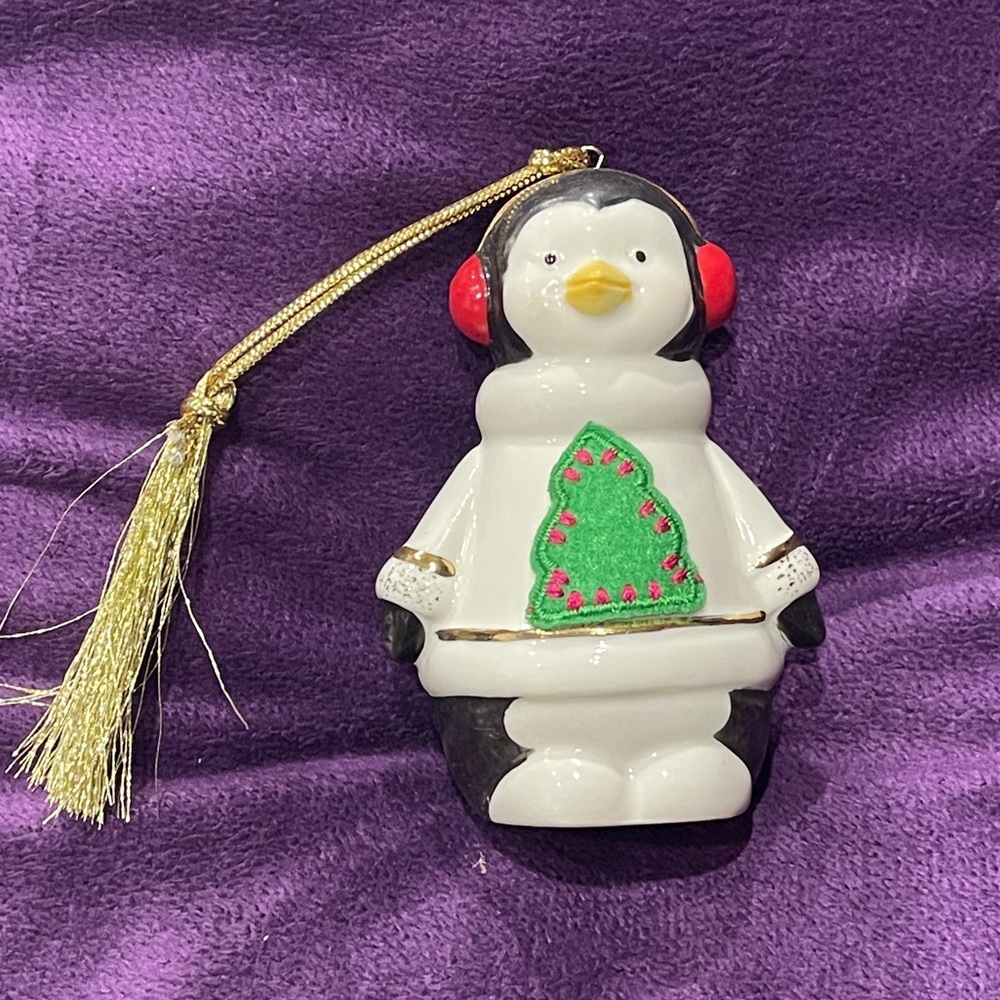 Lenox glass penguin ornament